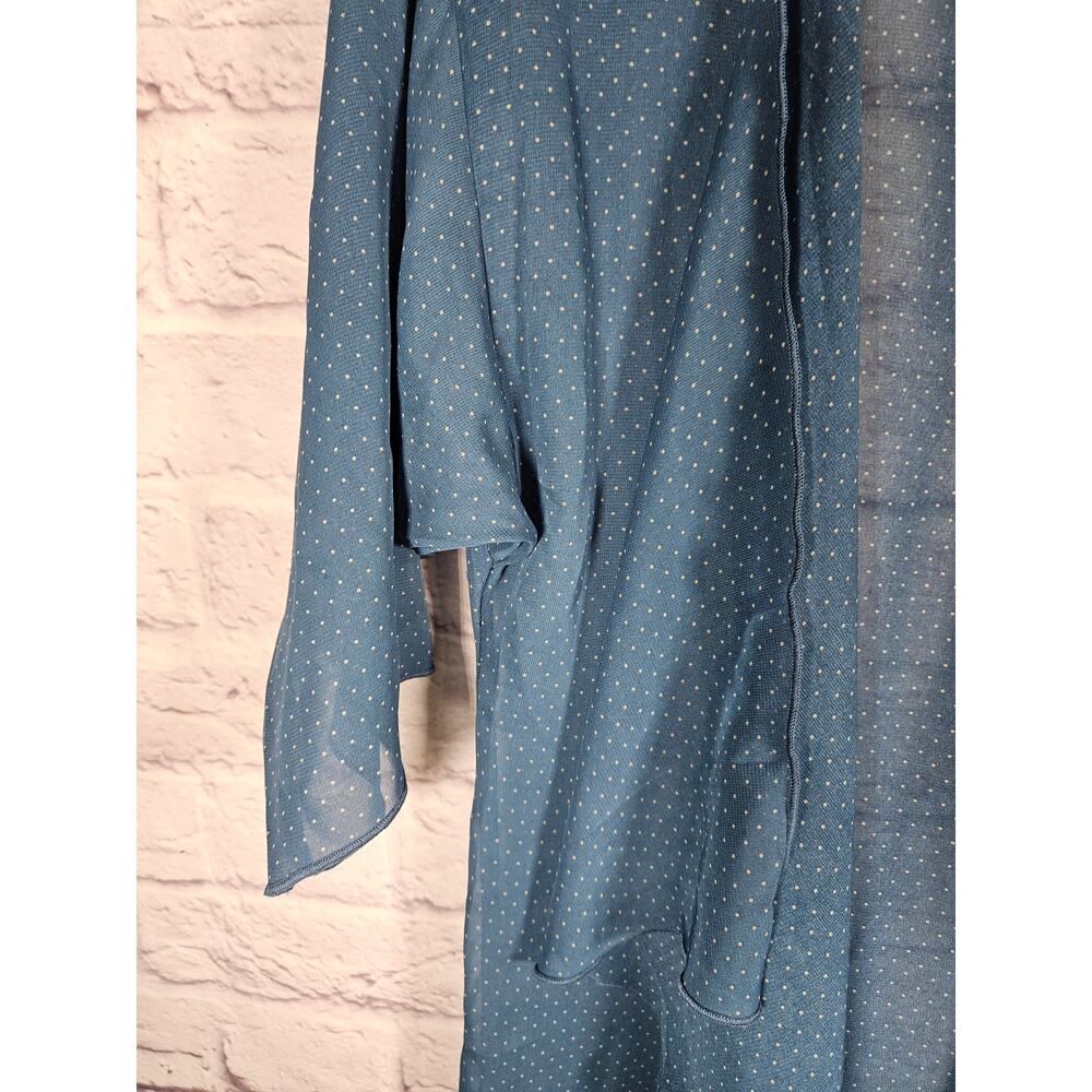 LulaRoe Women's Size Small Blue with Pink Polka Dot Kimono Duster - Picture 4 of 7